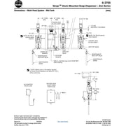 Bradley (6-3700) RLM-BR Touchless Counter Mounted Sensor Soap Dispenser, Brushed Brass, Zen Series