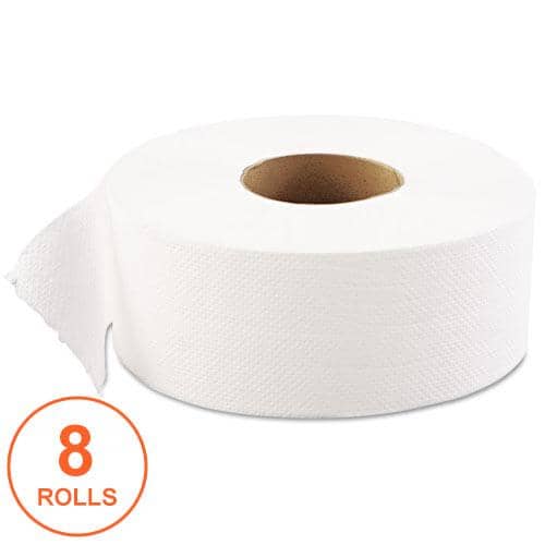 GEN Jrt Jumbo Bath Tissue, Septic Safe, 1-Ply, White, 9" Dia, 12 Rolls/Carton - GEN1511 - TotalRestroom.com
