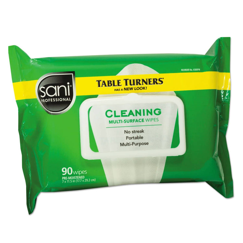 Sani Professional Isopropyl Alcohol Multi-Surface Cleaning Wipes, 11 1/2 x 7, White, 90 Wipes/Pack, 6 Packs/Carton - NICA580FW-6PK - TotalRestroom.com
