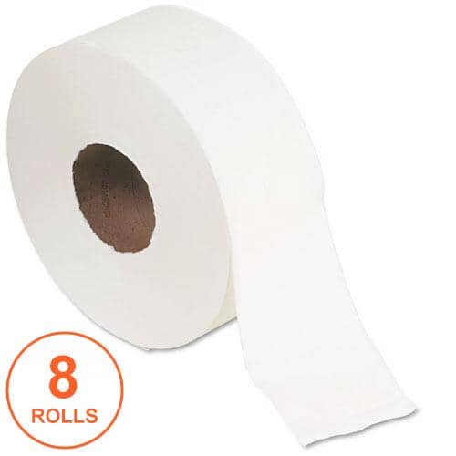 Georgia Pacific Jumbo Jr. Bath Tissue Roll, Septic Safe, 2-Ply, White, 1000 Ft, 8 Rolls/Carton - GPC13728 - TotalRestroom.com