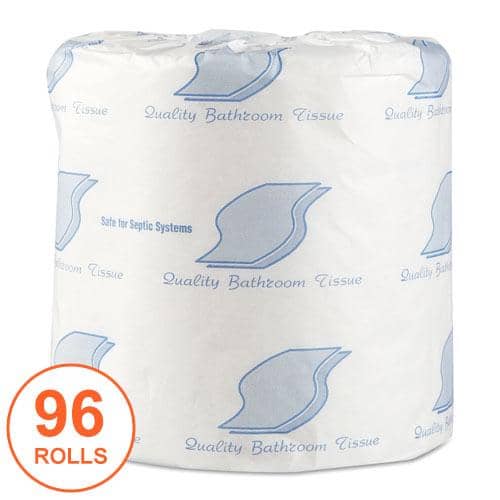 GEN Standard Bath Tissue, Septic Safe, 1-Ply, White, 1,000 Sheets/Roll, 96 Wrapped Rolls/Carton - GEN218 - TotalRestroom.com