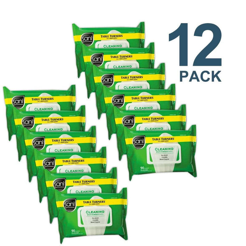 Sani Professional Isopropyl Alcohol Multi-Surface Cleaning Wipes, 11 1/2 x 7, White, 90 Wipes/Pack, 12 Packs/Carton - NICA580FW - TotalRestroom.com