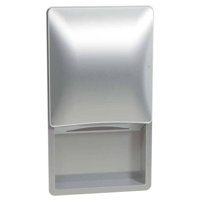 Bradley 2A00 Commercial Paper Towel Dispenser/Waste Receptacle, Recessed-Mounted, Stainless Steel - TotalRestroom.com