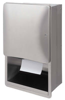 Bradley 2A01-10 Commercial Paper Towel Dispenser, Semi-Recessed-Mounted, Stainless Steel - TotalRestroom.com