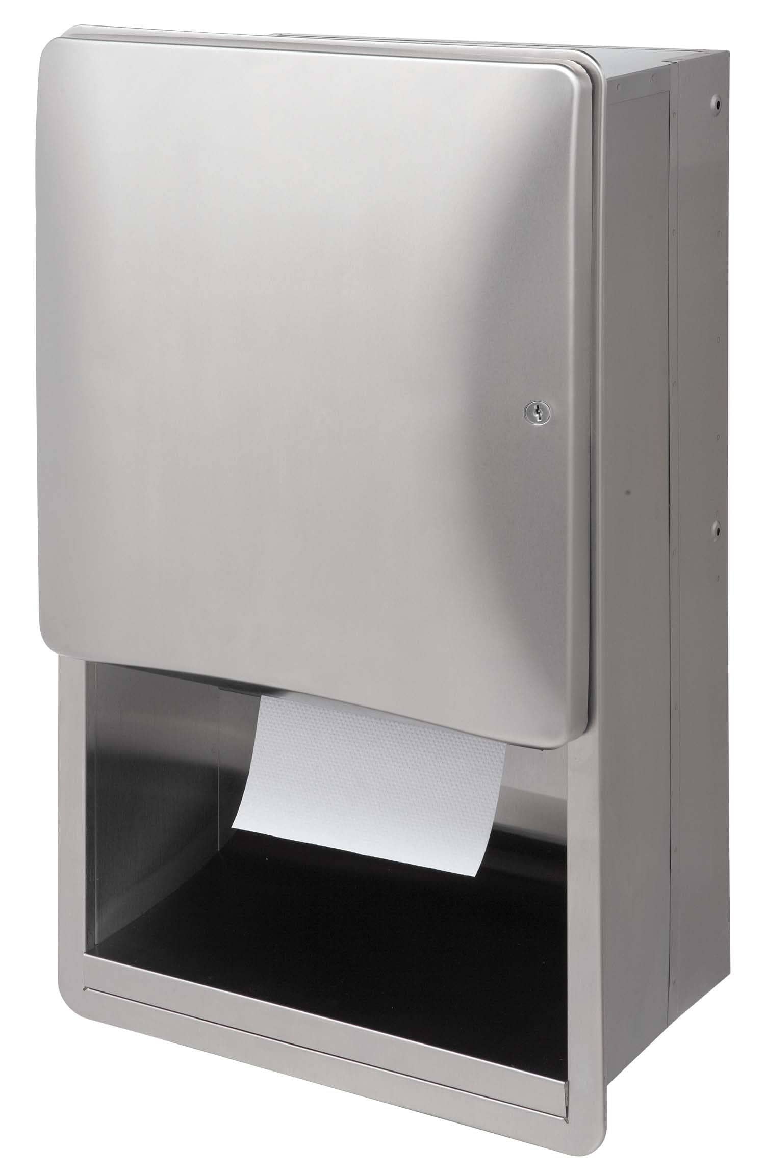 Bradley 2A01 Commercial Paper Towel Dispenser, Recessed-Mounted, Stainless Steel - TotalRestroom.com