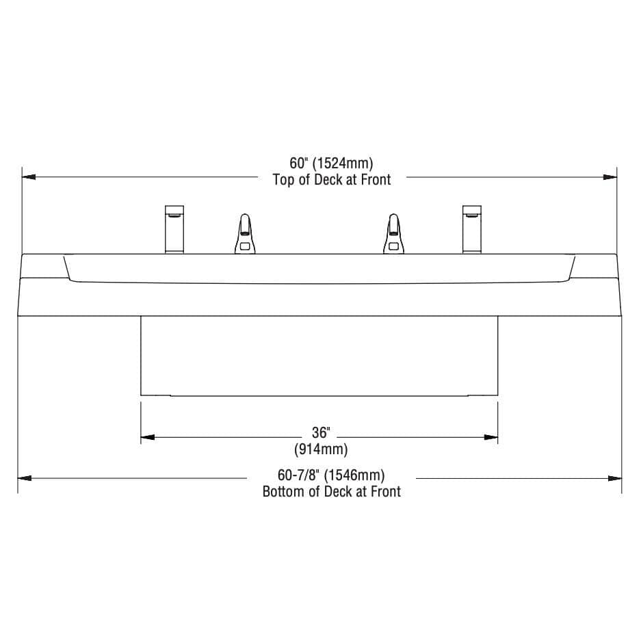 Bradley Verge Commercial Handwashing Station - LVGD-Series, Two-Station, LVGD2 - TotalRestroom.com