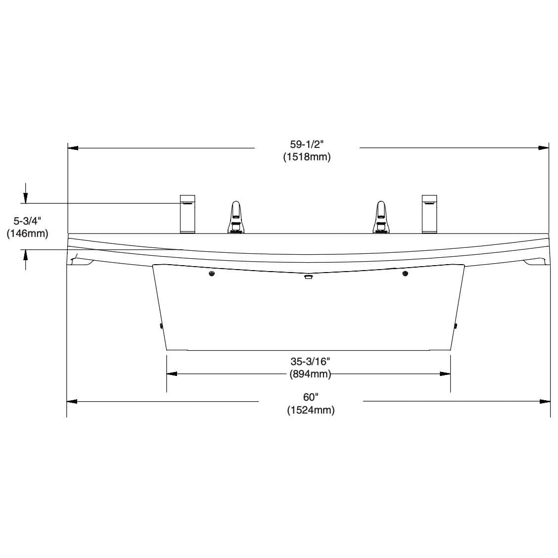 Bradley Verge Commercial Restroom Sink - L-Series, Two-Station, LVLD2 - TotalRestroom.com