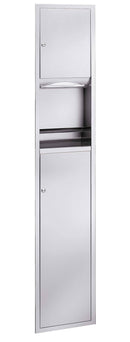 Bradley 225 Combination Towel Dispenser/Waste Receptacle, Recessed-Mounted, Stainless Steel - TotalRestroom.com