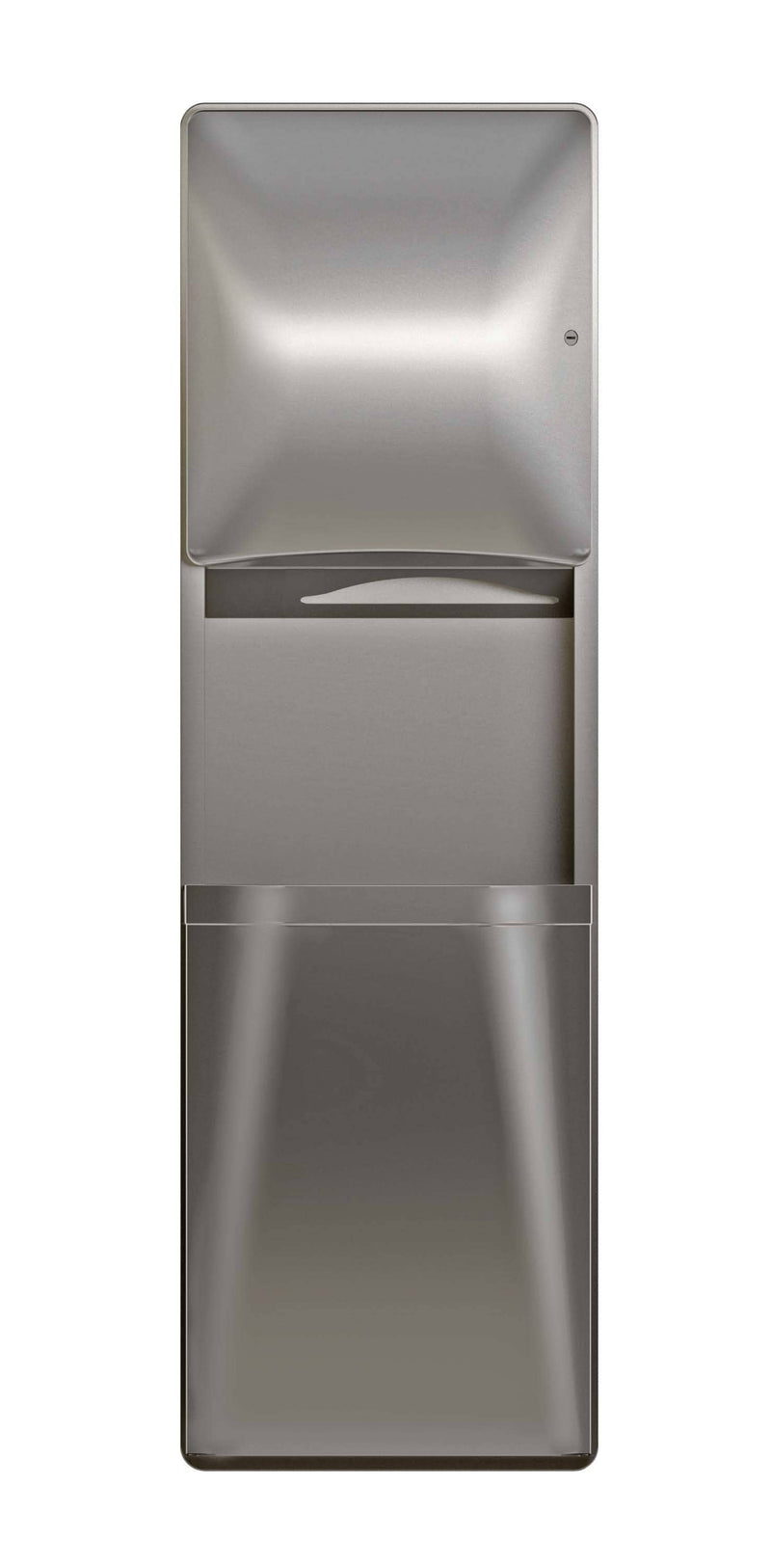 Bradley 2A05-1036 Combination Toilet Paper Dispenser/Waste Receptacle, Semi-Recessed-Mounted, Stainless Steel - TotalRestroom.com