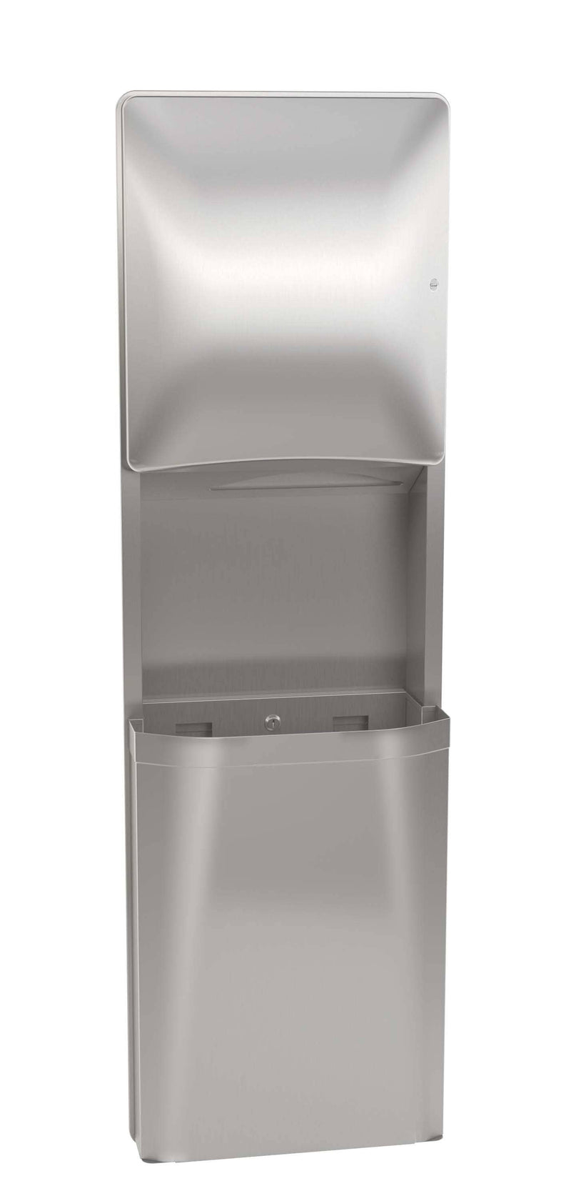 Bradley 2A95-1136 Combination Toilet Paper Dispenser/Waste Receptacle, Semi-Recessed-Mounted, Stainless Steel - TotalRestroom.com