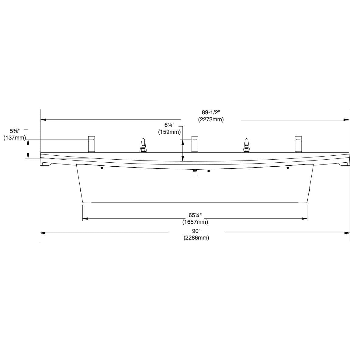 Bradley Verge Commercial Restroom Sink - L-Series, Three-Station, LVLD3 - TotalRestroom.com