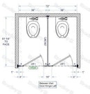 Bradley BW23660 Bradley Toilet Partition, 2 Between Wall Compartments, 72"W x 61-1/4"D, Plastic - TotalRestroom.com