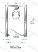 Bradley BW13660 Bradley Toilet Partition, 1 Between Wall Compartment, 36"W x 61-1/4"D, Plastic - TotalRestroom.com