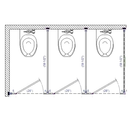 Bradley Toilet Partition (Metal) 3 In Corner (108" W x 61-1/4"D) - IC33660