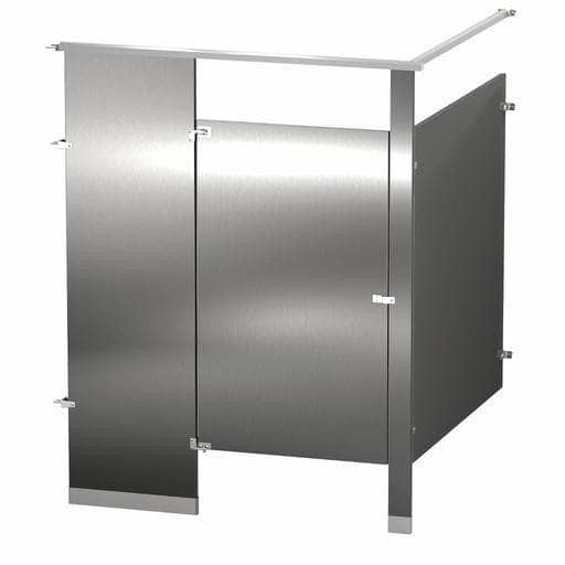 Bradley ICADA Toilet Partition, 1 ADA In Corner Compartment, 60"W x 61-1/4"D, Stainless Steel - TotalRestroom.com