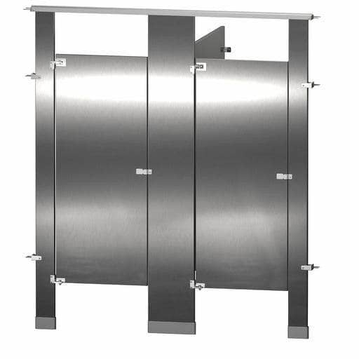 Bradley BW23660 Toilet Partition, 2 Between Wall Compartments, 72"W x 61-1/4"D, Stainless Steel - TotalRestroom.com