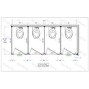 Bradley IC43660 Toilet Partition, 4 In Corner Compartments, 144"W x 61-1/4"D, Stainless Steel - TotalRestroom.com