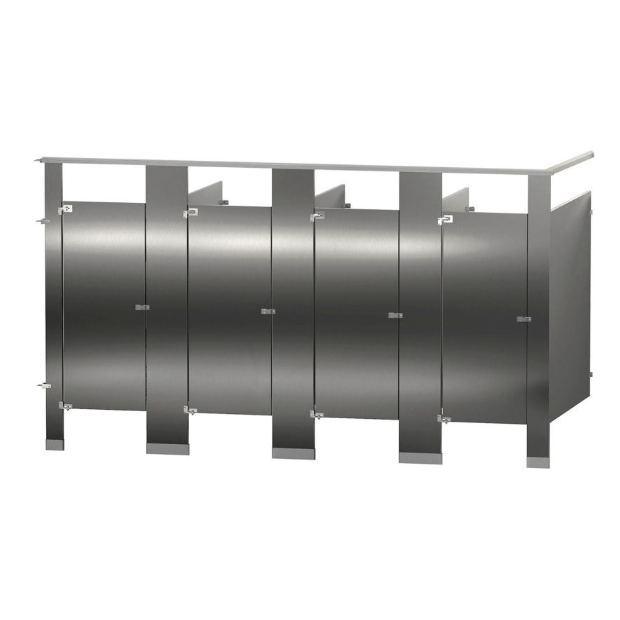 Bradley Toilet Partition (Stainless Steel) 4 In Corner (144"W x 61-1/4"D) - IC43660
