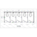 Bradley IC53660 Toilet Partition, 5 In Corner Compartments, 180"W x 61-1/4"D, Stainless Steel - TotalRestroom.com