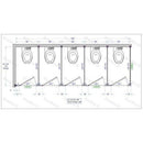 Bradley IC53660 Toilet Partition, 5 In Corner Compartments, 180"W x 61-1/4"D, Stainless Steel - TotalRestroom.com