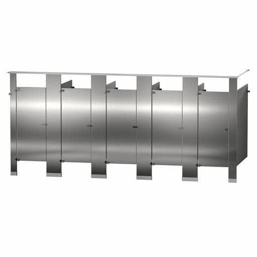 Bradley IC53660 Toilet Partition, 5 In Corner Compartments, 180"W x 61-1/4"D, Stainless Steel - TotalRestroom.com
