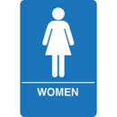 Palmer Fixture IS1003-15 ADA compliant Restroom Sign-BL---WOMEN RESTROOM - TotalRestroom.com