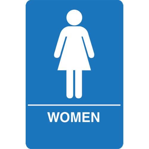 Palmer Fixture IS1003-15 ADA compliant Restroom Sign-BL---WOMEN RESTROOM - TotalRestroom.com