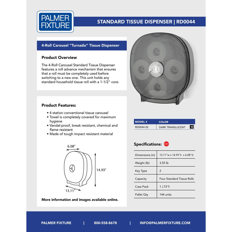 Palmer Fixture 4-Roll Carousel Tissue Dispenser-TS , Turnado RD0044-01