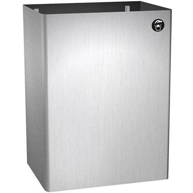 ASI 0826 Commercial Restroom Waste Receptacle, 12 Gallon, Surface-Mounted, 15-1/4" W x 23" H, 2-1/2" D, Stainless Steel - TotalRestroom.com