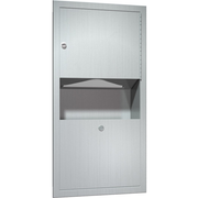 ASI 0462-AD Combination Commercial Paper Towel Dispenser/Waste Receptacle, Recessed-Mounted, Stainless Steel