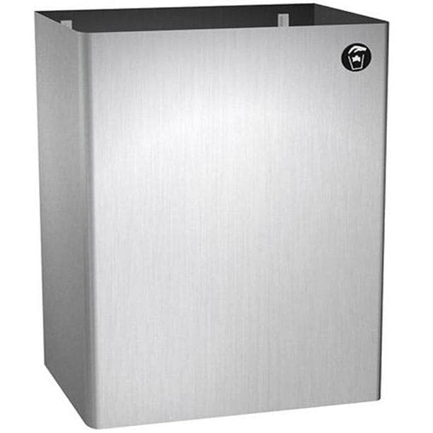 ASI 0825 Commercial Restroom Waste Receptacle, 20 Gallon, Surface-Mounted, 15-3/4" W x 21-7/8" H, 11-3/4" D, Stainless Steel - TotalRestroom.com