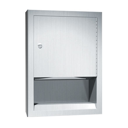 ASI 0457-2 Commercial Paper Towel Dispenser, Semi-Recessed-Mounted, Stainless Steel