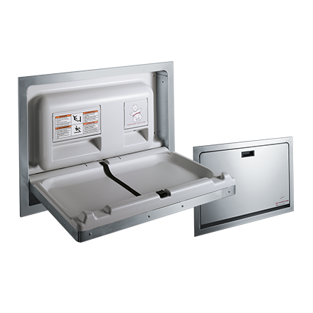 ASI 9013 Baby Changing Station, Recessed-Mounted, Stainless Steel