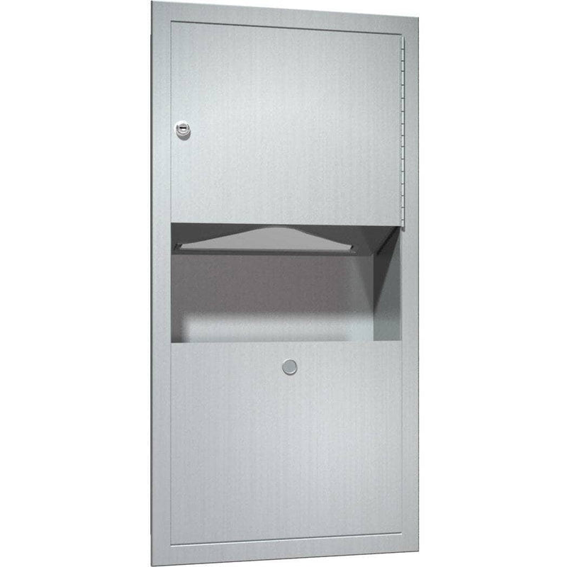 ASI 0462-AD-2 Combination Commercial Paper Towel Dispenser/Waste Receptacle, Semi-Recessed-Mounted, Stainless Steel - TotalRestroom.com