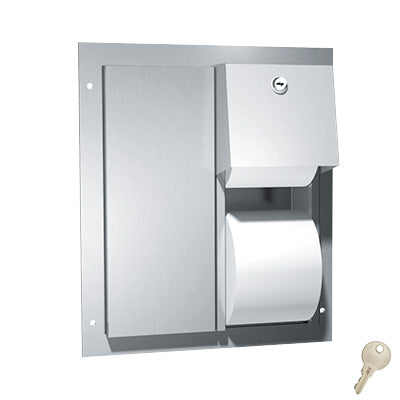 ASI 0032 Commercial Toilet Paper Dispenser, Partition-Mounted, Stainless Steel w/ Satin Finish