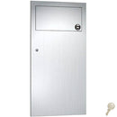 ASI 6459 Commercial Restroom Waste Receptacle, 12 Gallon, Recessed-Mounted, 12-3/4" W x 26-1/2" H, 4-1/4" D, Stainless Steel
