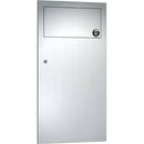 ASI 6459 Commercial Restroom Waste Receptacle, 12 Gallon, Recessed-Mounted, 12-3/4" W x 26-1/2" H, 4-1/4" D, Stainless Steel - TotalRestroom.com