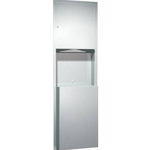 ASI 0469 Combination Commercial Paper Towel Dispenser/Waste Receptacle, Recessed-Mounted, Stainless Steel - TotalRestroom.com