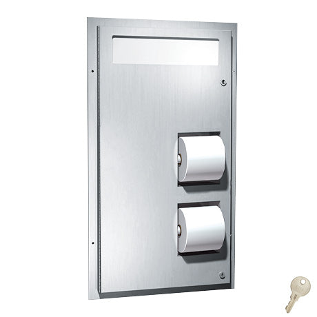ASI 0484 Commercial Toilet Seat Cover & Paper Dispenser, 15-1/2" W x 28-7/8" H x 5-1/4" D, Stainless Steel