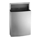 ASI 20458 Commercial Restroom Waste Receptacle, 12 Gallon, Roval-Semi-Recessed-Mounted, 15-1/4" W x 23" H, 2-1/2" D, Stainless Steel - TotalRestroom.com