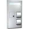 ASI 0483 Commercial Toilet Seat Cover and Toilet Paper Dispenser w/ Collar, Surface-Mounted, Stainless Steel - TotalRestroom.com