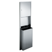 ASI 0469-2 Combination Commercial Paper Towel Dispenser/Waste Receptacle, Semi-Recessed-Mounted, Stainless Steel