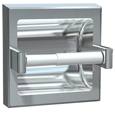 ASI 7402-BSM Commercial Toilet Paper Dispenser, Recessed-Mounted, Stainless Steel w/ Bright-Polished Finish