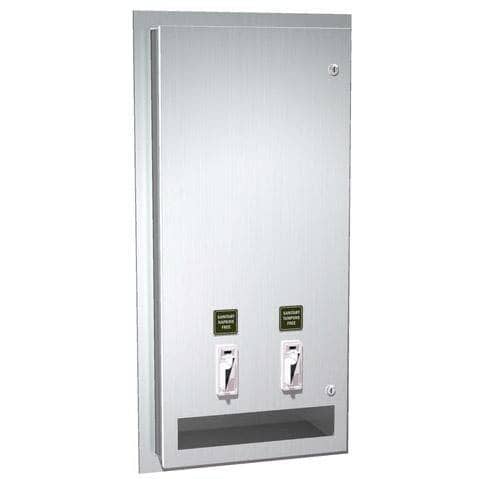 ASI 00864-25 Commercial Restroom Sanitary Napkin/ Tampon Dispenser, 25 Cents, Surface-Mounted, Stainless Steel - TotalRestroom.com