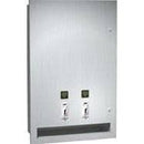 ASI 0468-50 Commercial Restroom Sanitary Napkin/ Tampon Dispenser, 50 Cents, Recessed-Mounted, Stainless Steel - TotalRestroom.com