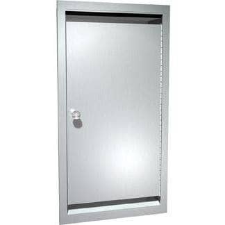 ASI 0551 Commercial Bed Pan & Urinal Bottle Cabinet, 13-3/8" W x 26-1/2" H x 5-3/8" D, Recessed-Mounted, Stainless Steel - TotalRestroom.com