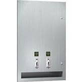 ASI 6468-50 Commercial Restroom Sanitary Napkin/ Tampon Dispenser, 50 Cents, Recessed-Mounted, Stainless Steel - TotalRestroom.com