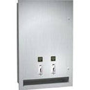 ASI 0468-2-50 Commercial Restroom Sanitary Napkin/ Tampon Dispenser, 50 Cents, Semi-Recessed-Mounted, Stainless Steel - TotalRestroom.com