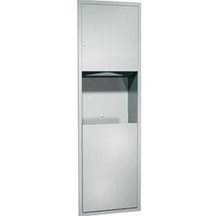 ASI 04697-4 Combination Commercial Paper Towel Dispenser/Waste Receptacle, Semi-Recessed-Mounted, Stainless Steel - TotalRestroom.com