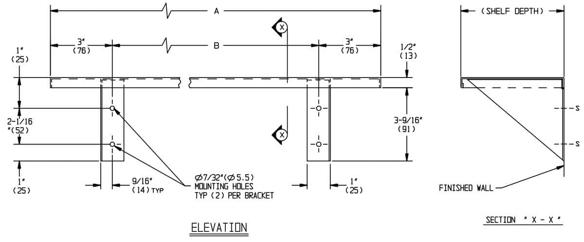 ASI 0692-812 Commercial Restroom Shelf, 8